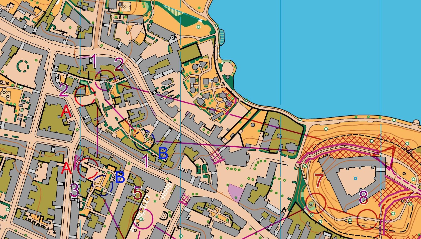 Route choices on a leg in the relay