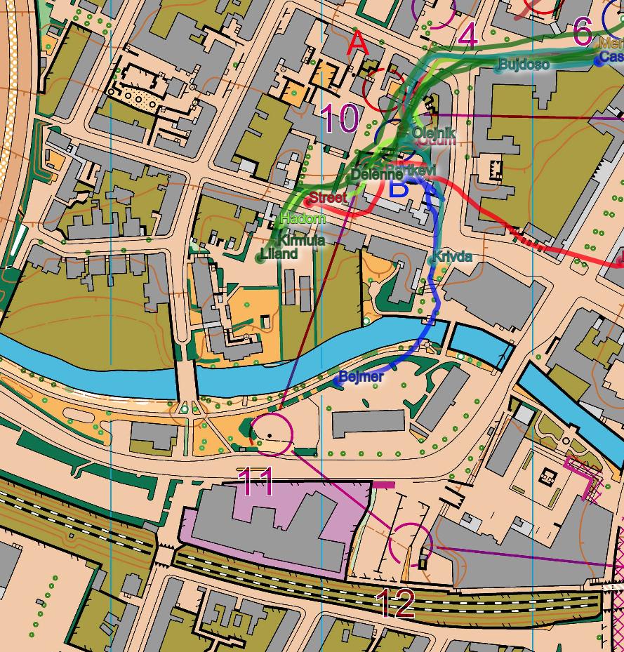 Route choices on a leg in the relay